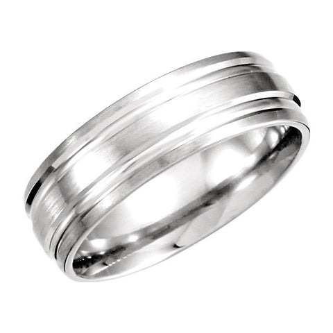 .5 > Finish > Satin > with > Band > Carved > Fancy > Cut > Double > 7mm