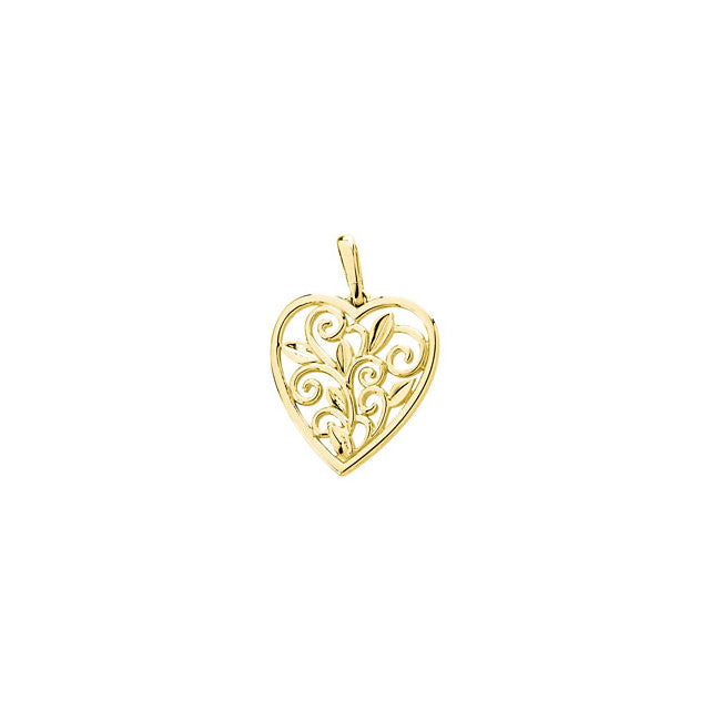 Pendant > Heart > Filigree > Design > Scroll & Leaf