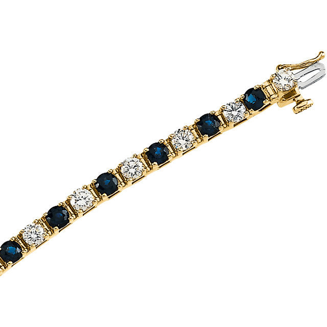 Bracelet > Diamond > 3/8 CTW > Sapphire & 2 > Blue