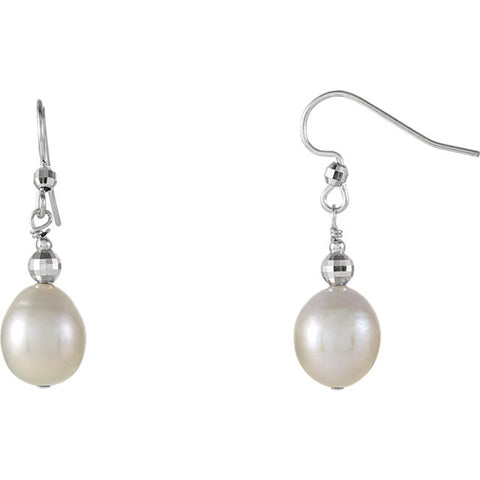 Earrings > Dangle > Pearl > Cultured > Freshwater > 10-11mm