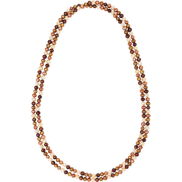 Necklace > Rope > Pearl > Chocolate > Dyed > Cultured > Freshwater