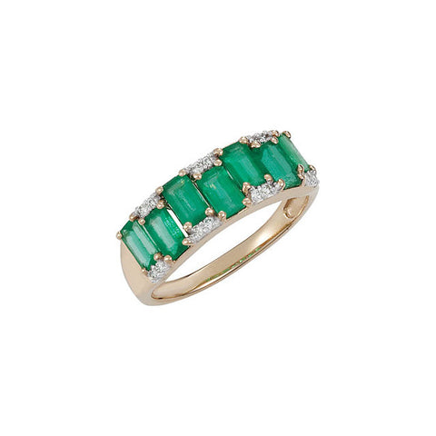 Ring > Diamond > .07 CTW > & > Emerald