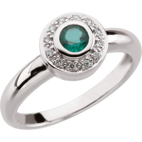 Ring > Diamond > .06 CTW > & > Emerald