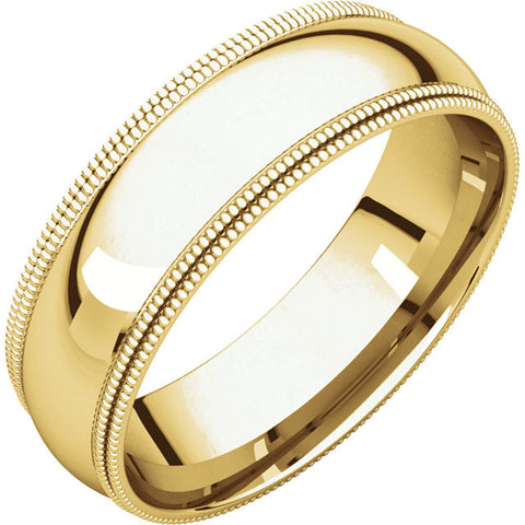 Band > Milgrain > Double > Fit > Comfort > 6mm