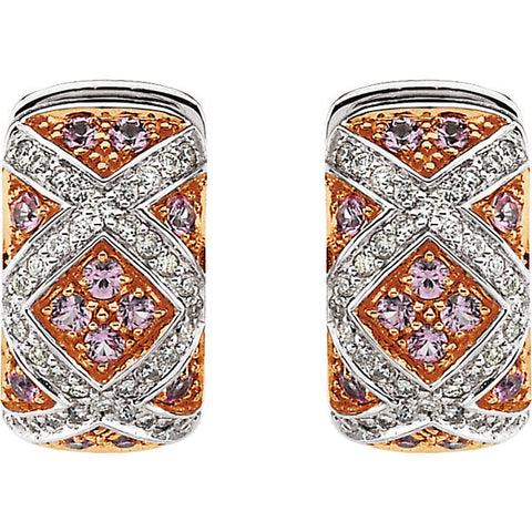 Earrings > Sapphire & Diamond > Pink