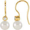 Earrings > Diamond > .03 CTW > & > Pearl > Cultured > Akoya