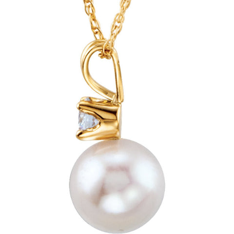 Necklace > Pearl & Diamond > Cultured > Akoya