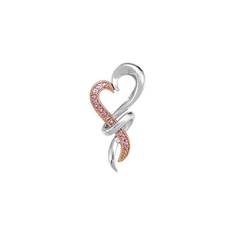 Pendant > Heart > Sapphire > Pink > Genuine