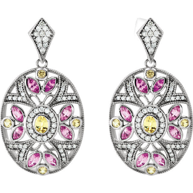 Earrings > Diamond > CTW > 1/Pink & Yellow > Pink & Yellow
