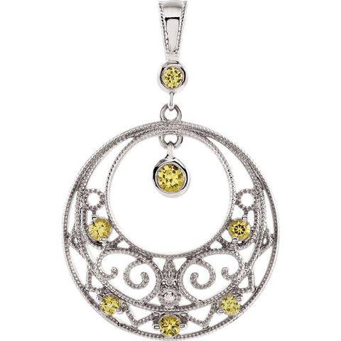 Pendant > Filigree > Sapphire > Yellow