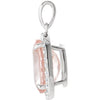 Pendant > Diamond > CTW > 1/Morganite & 1 > Oval > 12x10mm