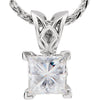 Necklace > 18" > Moissanite > Square > 4.5mm