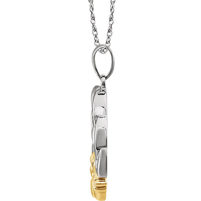 Pendant > Claddagh > Two-Tone > 14kt