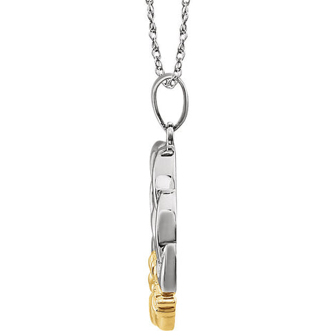 Pendant > Claddagh > Two-Tone > 14kt