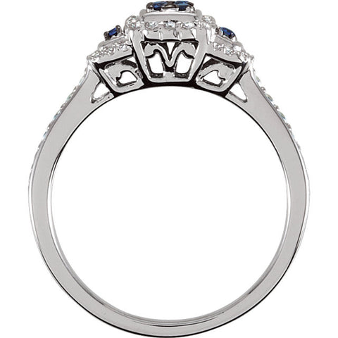 Ring > Sapphire & Diamond > Blue > Genuine