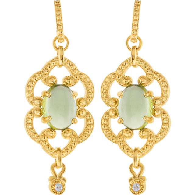 Earrings > Diamond > .03 CTW > & > Peridot