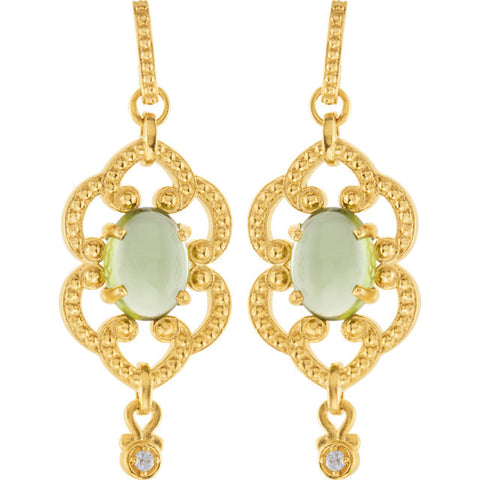 Earrings > Diamond > .03 CTW > & > Peridot