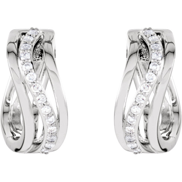 Earrings > Hoop > Diamond > 1/5 CTW