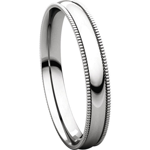 Band > Milgrain > Fit > Comfort > Light > 3mm