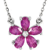 Necklace > 16" > Sapphire > Pink > Created > Chatham®