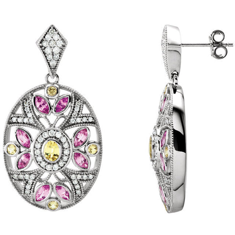 Earrings > Diamond > CTW > 1/Pink & Yellow > Pink & Yellow