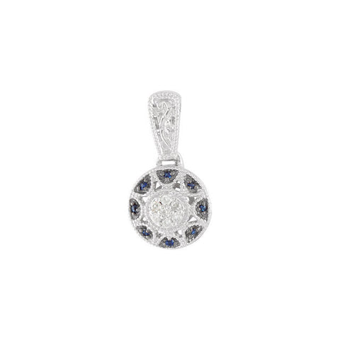 Pendant > Sapphire & Diamond > Blue > Genuine