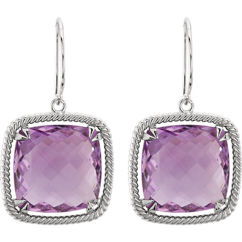 s > Dangle > Quartz > France > De > Rose > Square > Antique > 16mm > X > 16mm > Silver > Sterling