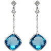 Earrings > Diamond > .05 CTW > & > Topaz > Blue > Swiss