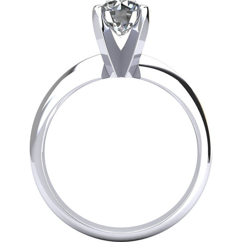 Round Brilliant Cut Solitaire Diamond Engagement Ring w/ 4 Prong Head