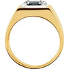 Ring > Men's > Sapphire > Blue > Two-Tone > 14kt