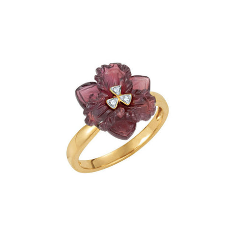 Ring > Garnet & Diamond > Brazilian > Genuine
