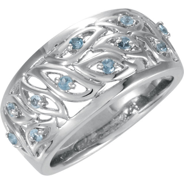 Ring > Design > Leaf > Aquamarine