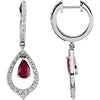 Earrings > Diamond & Ruby > 1/4 CTW