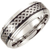Band > Ridged > Design > Laser > BLack > 8mm