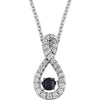 Necklace > 18" > Diamond > CTW > 1/Sapphire & 1 > Blue