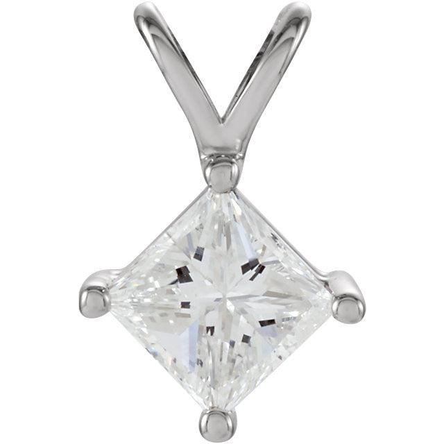 Pendant > Solitaire > Diamond > Princess-Cut