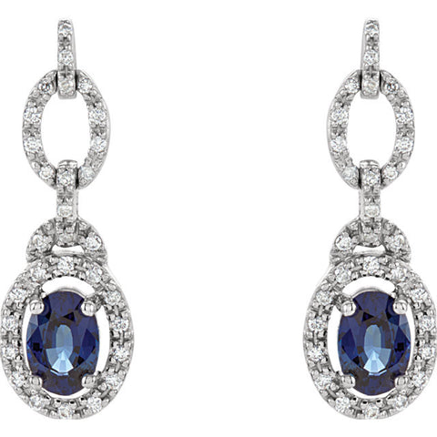 Earrings > Sapphire > Diamond & Blue > 1/4 CTW