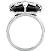 Ring > Fleur-de-lis > and > Onyx > Genuine