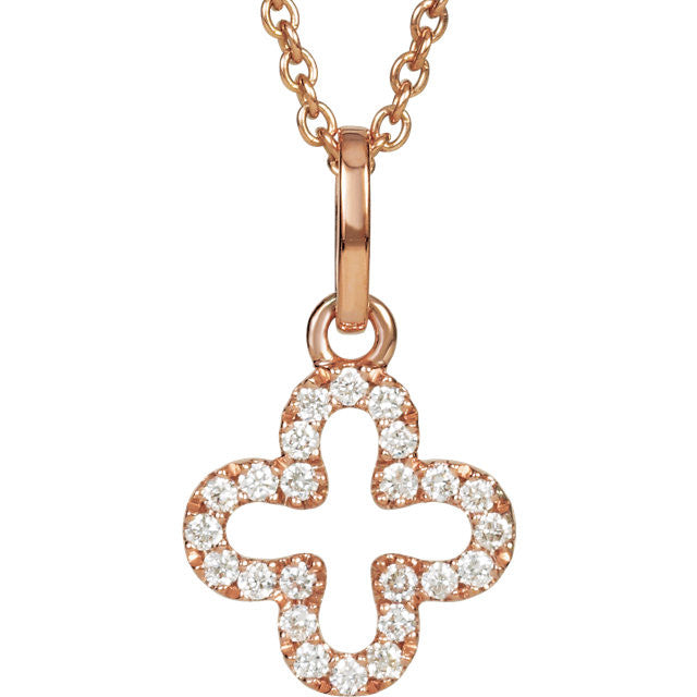 Necklace > 16" > Cross > Diamond > Petite > .07 CTW
