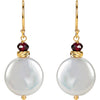 Earrings > Garnet > Pearl & Rhodolite > Coin > Cultured > Freshwater