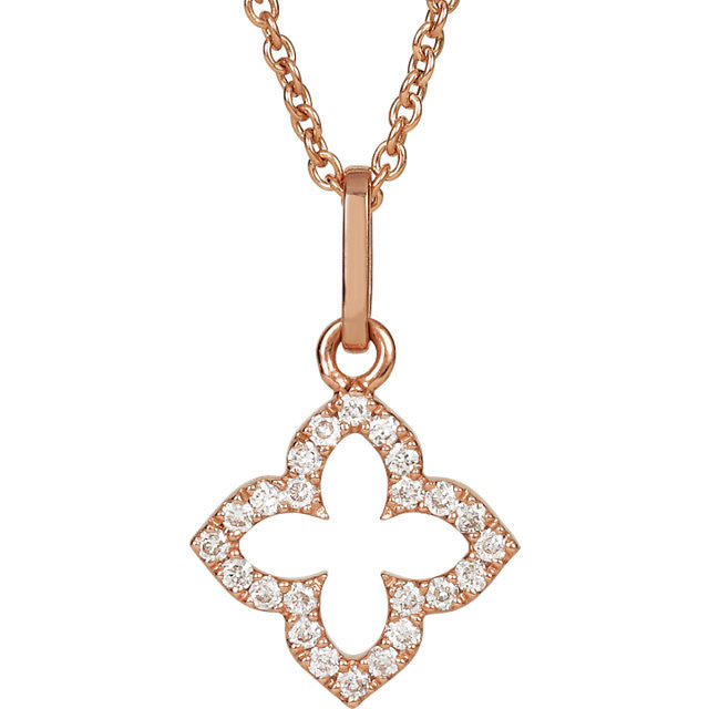 Necklace > 16" > Cross > Diamond > Petite > .07 CTW