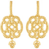 Earrings > Dangle > Diamond > .03 CTW > & > Garnet > Mozambique > Design > Granulated