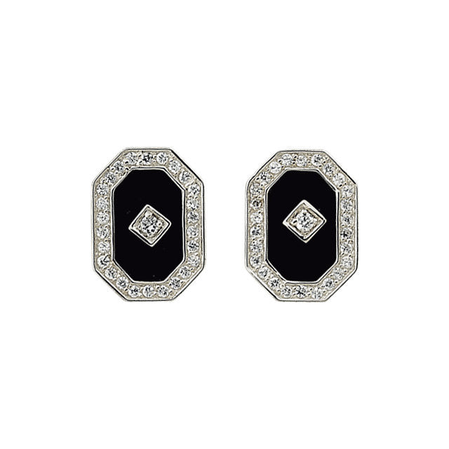 Earrings > Zirconia > Onyx & Cubic