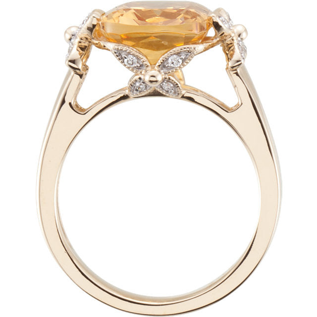 Ring > Diamond > .08 CTW > & > Citrine