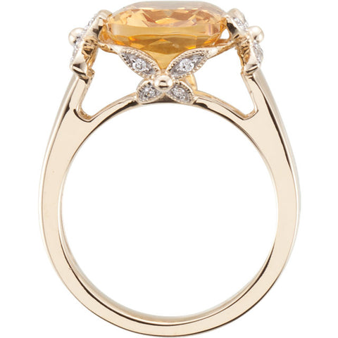 Ring > Diamond > .08 CTW > & > Citrine