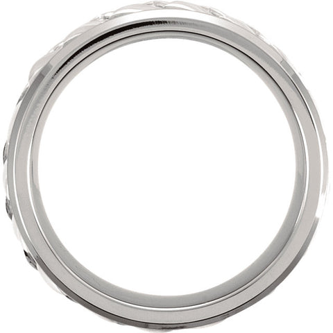 .5 > Band > Woven > 7mm > Inlay > Silver > Titanium & Sterling