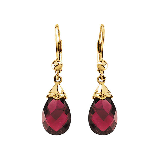 Earrings > Garnet > Brazilian > Briolette > 12x8mm