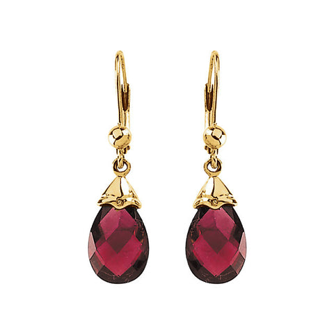 Earrings > Garnet > Brazilian > Briolette > 12x8mm