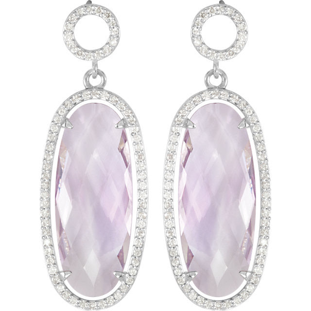 Earrings > Diamond > CTW > 7/Quartz & 7 > France > De > Rose