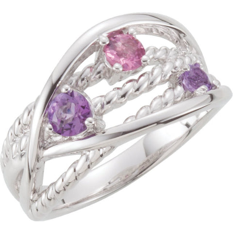 Ring > Tourmaline > Amethyst & Pink > Genuine